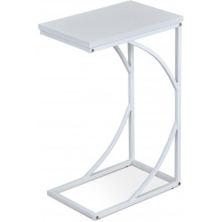 Přístavný stolek 27x41x63 cm, deska bílé lamino, kovové nohy, bílý mat 84056-14 WT