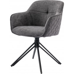 Jídelní a konferenční židle, potah tmavě šedá látka, kovové nohy, černý mat HC-533 GREY2