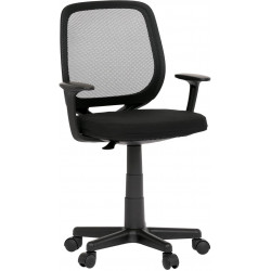 Kancelářská židle, černá mesh, plastový kříž KA-W022 BK