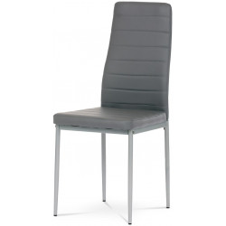 Židle jídelní, šedá koženka, šedý kov DCL-377 GREY