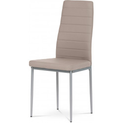 Židle jídelní, lanýžová koženka, šedý kov DCL-377 LAN