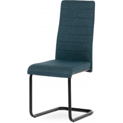 Židle jídelní, modrá látka, černý kov DCL-401 BLUE2