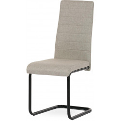 Židle jídelní, krémová látka, černý kov DCL-401 CRM2