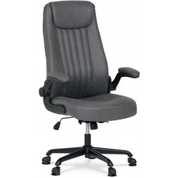 Kancelářská židle, šedá koženka, kov černá KA-C708 GREY2