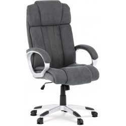Kancelářská židle, plast ve stříbrné barvě, šedá látka, kolečka pro tvrdé podlahy KA-L632 GREY2