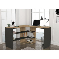 Rohový pracovní stůl BONGA sapphire/antracit