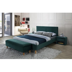 Čalouněná postel AZUA 160x200 zelená/dub