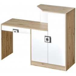 Pracovní stůl s komodou NIKO 11 dub jasný/bílá/popel