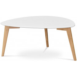 Stůl konferenční 85x48x40 cm,  MDF bílá deska,  nohy bambus přírodní odstín AF-1182 WT