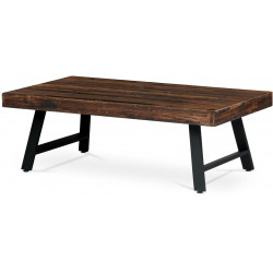 Konferenční stůl, 130x70 cm, MDF deska, masiv borovice, kov, černý lak AHG-534 PINE