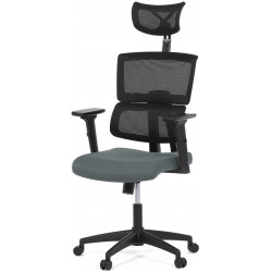 Kancelářská židle, potah šedá látka a černá síťovina MESH, houpací mech. KA-B1025 GREY