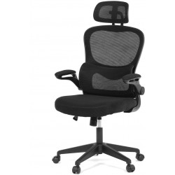 Kancelářská židle, černá síťovina, plastový kříž, kolečka na tvrdé podlahy KA-Y336 BK