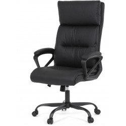 Kancelářská židle, černá ekokůže, taštičkové pružiny, kovový kříž, kolečka na tvrdé podlahy KA-Y346 BK