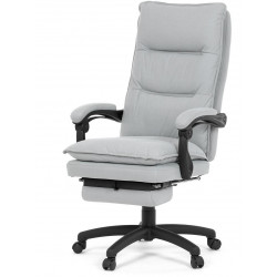 Kancelářské židle s podnožkou, světle šedá látka, PC mechanismus s aretací KA-Y350 SIL
