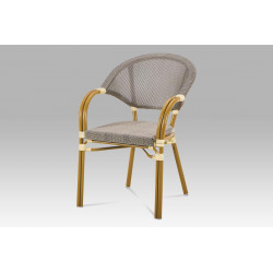 Zahradní židle, kov zlatý, textil cappuccino AZC-100 CAP