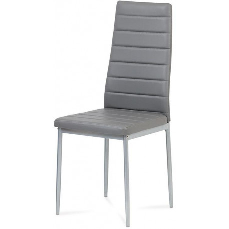 Jídelní židle, koženka tm. šedá / šedý lak DCL-117 GREY