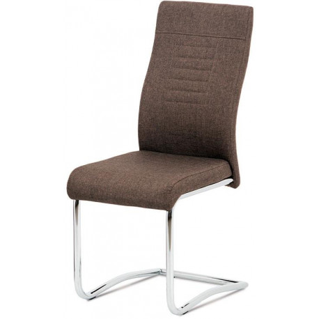 Jídelní židle hnědá látka / chrom DCL-427 BR2