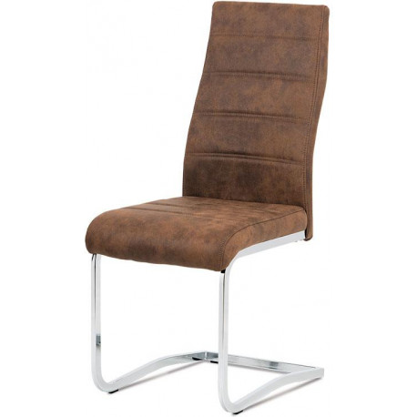 Jídelní židle, látka "COWBOY" hnědá, chrom DCH-451 BR3