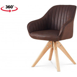 Jídelní a konferenční židle, potah hnědá látka v dekoru broušené kůže, nohy masi HC-772 BR3