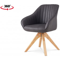 Jídelní a konferenční židle, potah šedá látka v dekoru broušené kůže, nohy masiv HC-772 GREY3