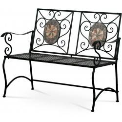 Zahradní lavice, keramická mozaika, kovová kontrukce, černý matný lak (typově ke JF2227
