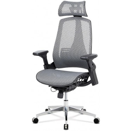 Kancelářská židle, šedá MESH síťovina, lankový mech., kovový kříž KA-A189 GREY