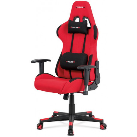 Kancelářská židle, červená látka, houpací mech., plastový kříž KA-F05 RED