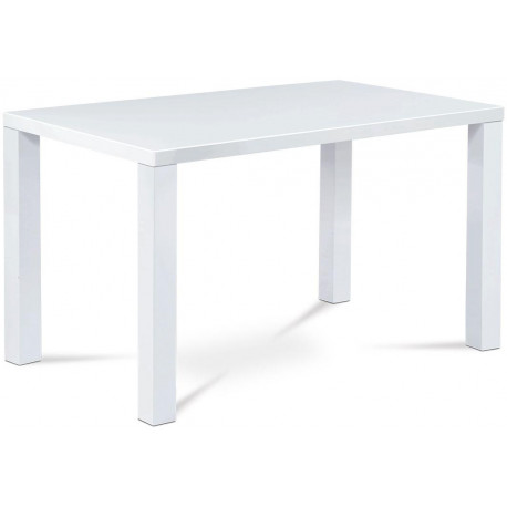 Jídelní stůl 120x80x76 cm, vysoký lesk bílý AT-3006 WT