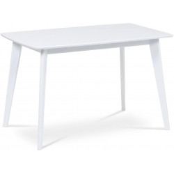 Jídelní stůl 120x75x75 cm, masiv kaučukovník. bílý matný lak AUT-008 WT