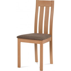 Jídelní židle, masiv buk, barva buk, látkový potah hnědý melír BC-2602 BUK3