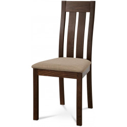 Jídelní židle, masiv buk, barva ořech, látkový béžový potah BC-2602 WAL