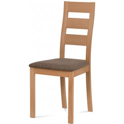 Jídelní židle, masiv buk, barva buk, potah hnědý melír BC-2603 BUK3
