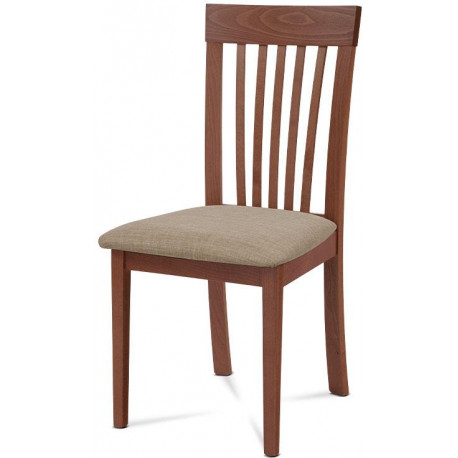 Jídelní židle, masiv buk, barva třešeň, látkový béžový potah BC-3950 TR3
