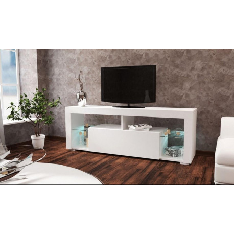 Televizní stolek VEGAS bílá/bílý lesk